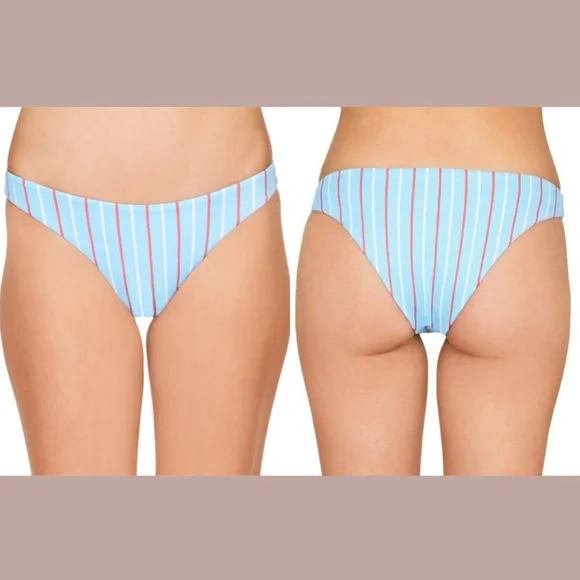 NEW $148 Amuse Society [ Medium ] Lia Bikini Top + Clio Cheeky‎ Bottom Blue